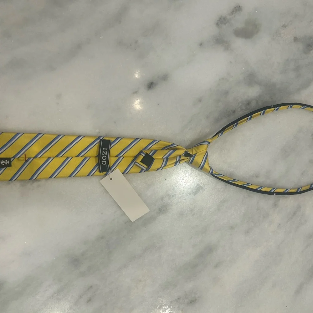 Yellow and Blue Striped Boy’s Adjustable Tie nwt